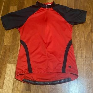 Red and Black Women's Cycling Top